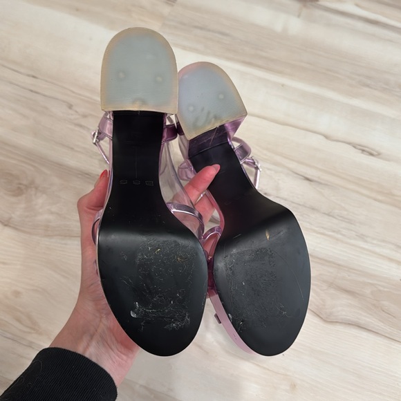 Black Suede Studio Emani Block Heel Platform Sandals Metallic pink/Purple - Picture 8 of 11